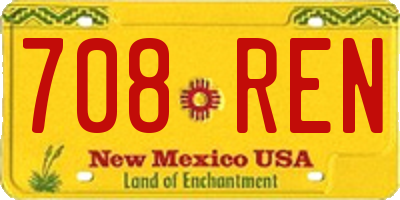 NM license plate 708REN