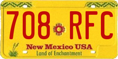 NM license plate 708RFC