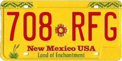 NM license plate 708RFG