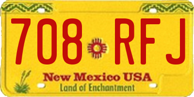 NM license plate 708RFJ