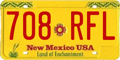 NM license plate 708RFL