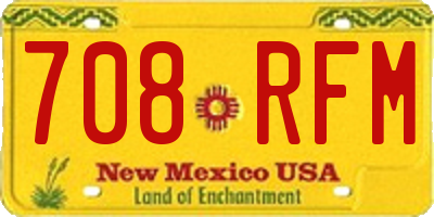 NM license plate 708RFM
