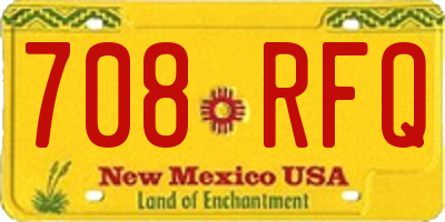NM license plate 708RFQ