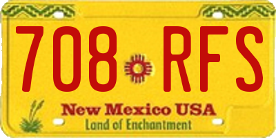 NM license plate 708RFS