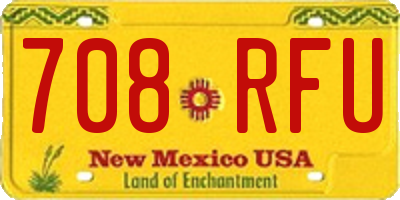 NM license plate 708RFU