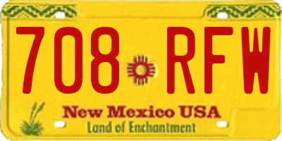 NM license plate 708RFW