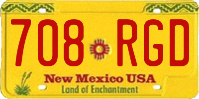 NM license plate 708RGD