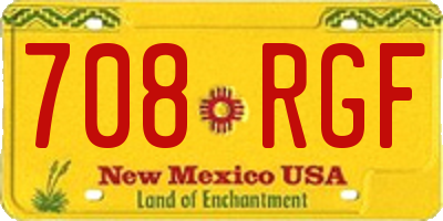 NM license plate 708RGF