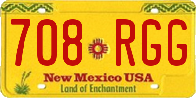 NM license plate 708RGG