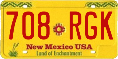 NM license plate 708RGK