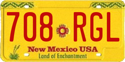 NM license plate 708RGL