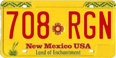 NM license plate 708RGN