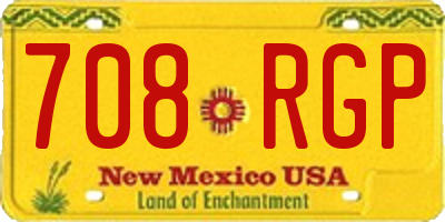 NM license plate 708RGP