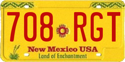 NM license plate 708RGT