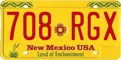 NM license plate 708RGX