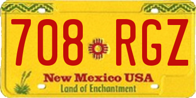 NM license plate 708RGZ