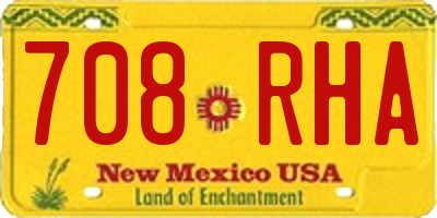NM license plate 708RHA