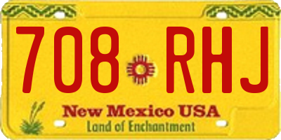 NM license plate 708RHJ