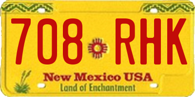 NM license plate 708RHK