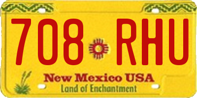 NM license plate 708RHU