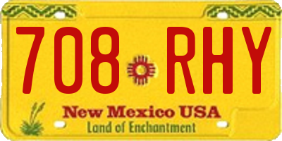 NM license plate 708RHY