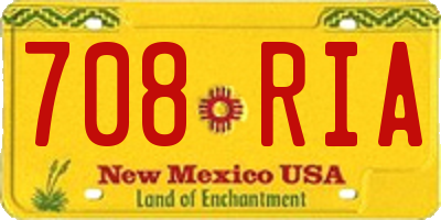 NM license plate 708RIA