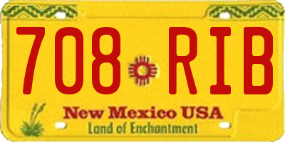 NM license plate 708RIB