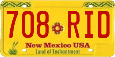 NM license plate 708RID