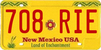 NM license plate 708RIE