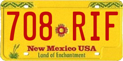 NM license plate 708RIF