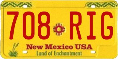 NM license plate 708RIG