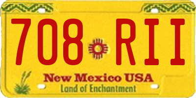 NM license plate 708RII
