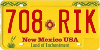 NM license plate 708RIK