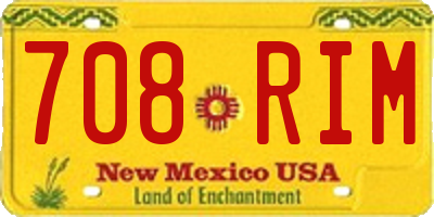 NM license plate 708RIM