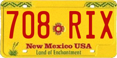 NM license plate 708RIX