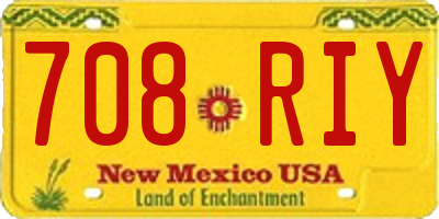 NM license plate 708RIY