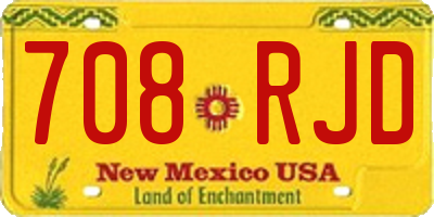 NM license plate 708RJD