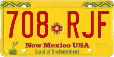 NM license plate 708RJF