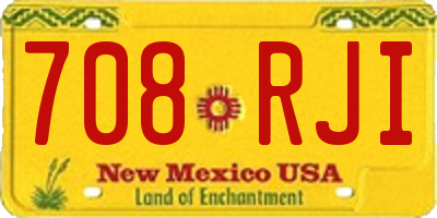 NM license plate 708RJI
