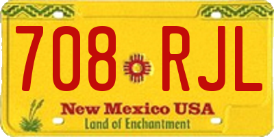 NM license plate 708RJL
