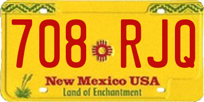 NM license plate 708RJQ