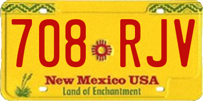 NM license plate 708RJV