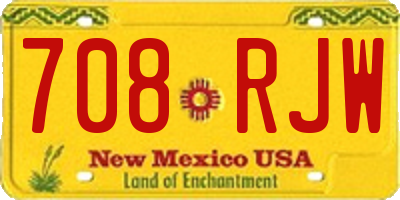 NM license plate 708RJW