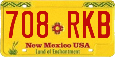NM license plate 708RKB