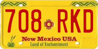 NM license plate 708RKD