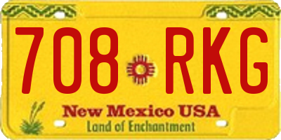 NM license plate 708RKG