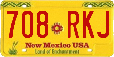 NM license plate 708RKJ