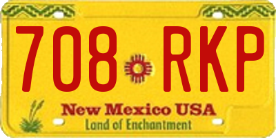 NM license plate 708RKP