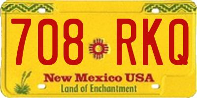 NM license plate 708RKQ