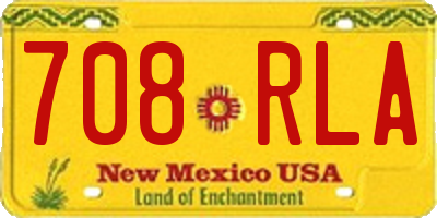 NM license plate 708RLA
